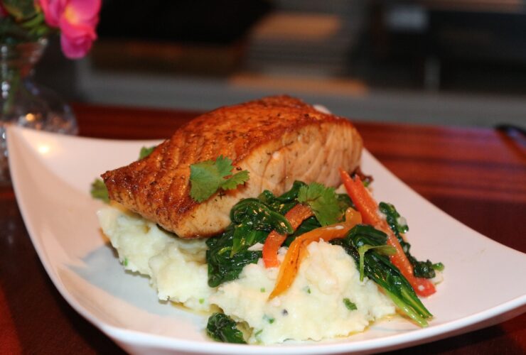 cooked food on white ceramic plate
