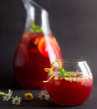 clear drinking glass with red liquid