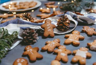 brown cookies on white ceramic plate