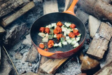 meat and vegetable on cooking pan