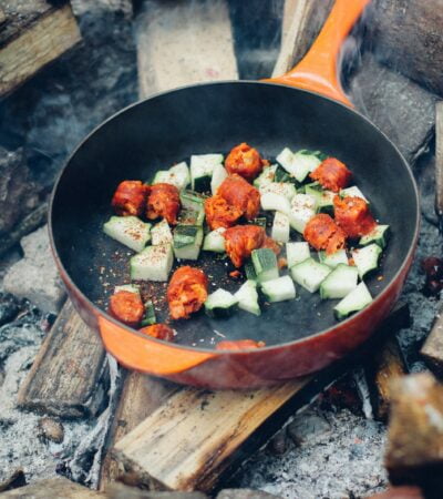 meat and vegetable on cooking pan