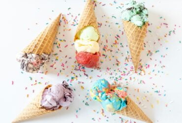 ice cream cone with sprinkles